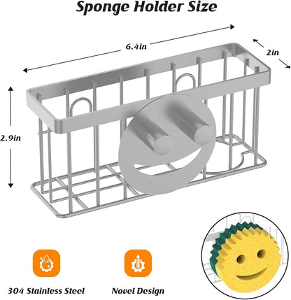 Sponge Holder Smiley Face, Sink Caddy, Kitchen Organizer - Image 2
