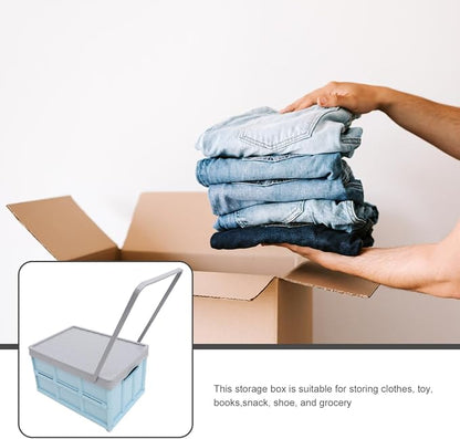 Collapsible Storage Bins with Lids, Folding Plastic Stackable Utility Crates 30L - Image 9