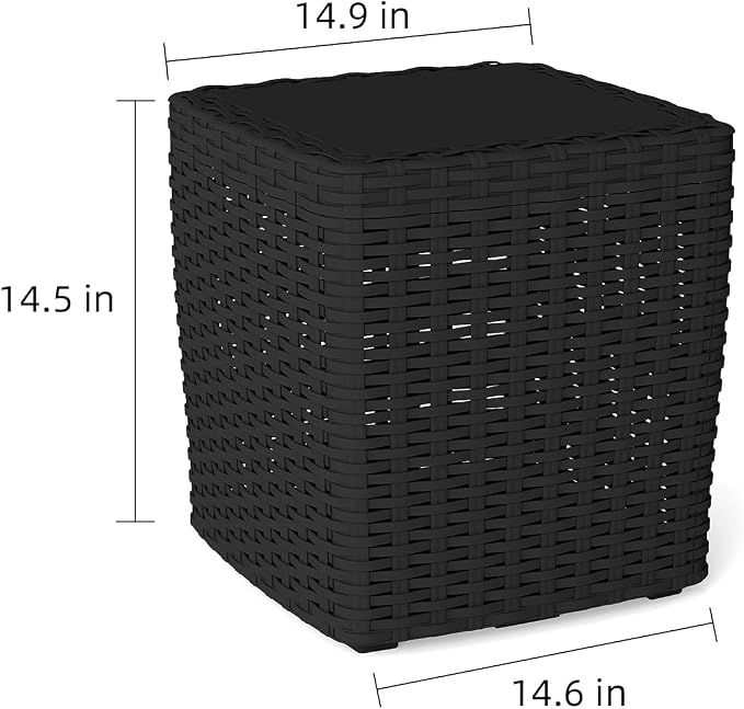 35 Gallon Outdoor Storage Box, Faux Rattan Deck Box - Image 2