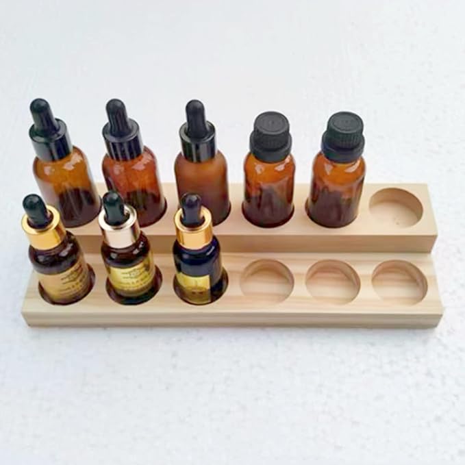 2 Pcs Wooden Essential Oil Display Stand 2 layer Tabletop Essential Oils - Image 3