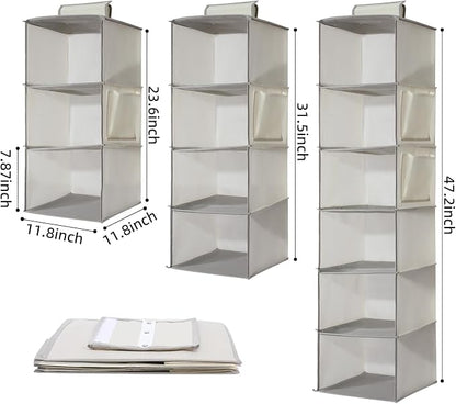 2 Packs Hanging Closet Organizer Storage, 3-Shelf Hanging Shelves - Image 2