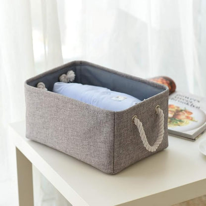 TheWarmHome Large Storage Bins Basket, 2 Pack Grey Fabric Storage Cubes - Image 7