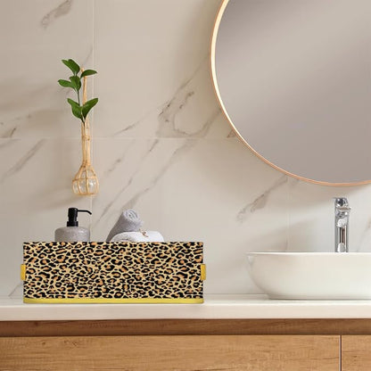 Leopard Skin Animals Bathroom Storage Basket, Foldable - Image 6