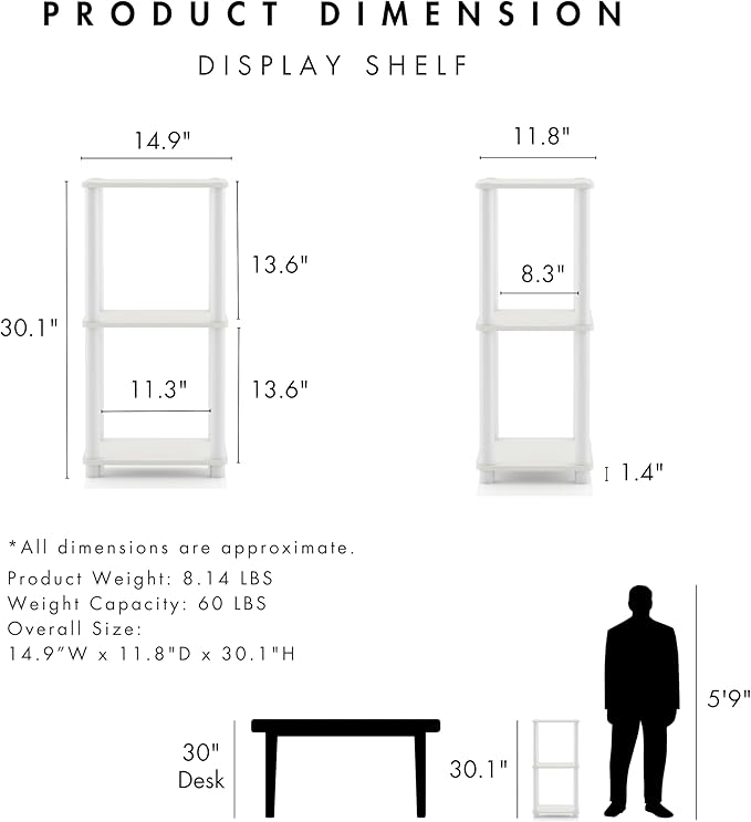 Homes: Inside + Out Apexa Modern 3-Tier Narrow Shelving Units, Collectibles - Image 3