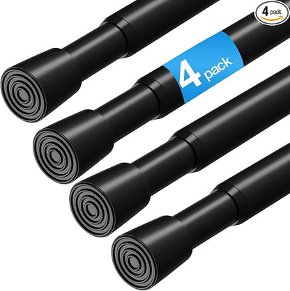 4 Pack Spring Loaded Tension Rod 17-41" Adjustable Curtain Rods No Drill by ZipGloTensionRod