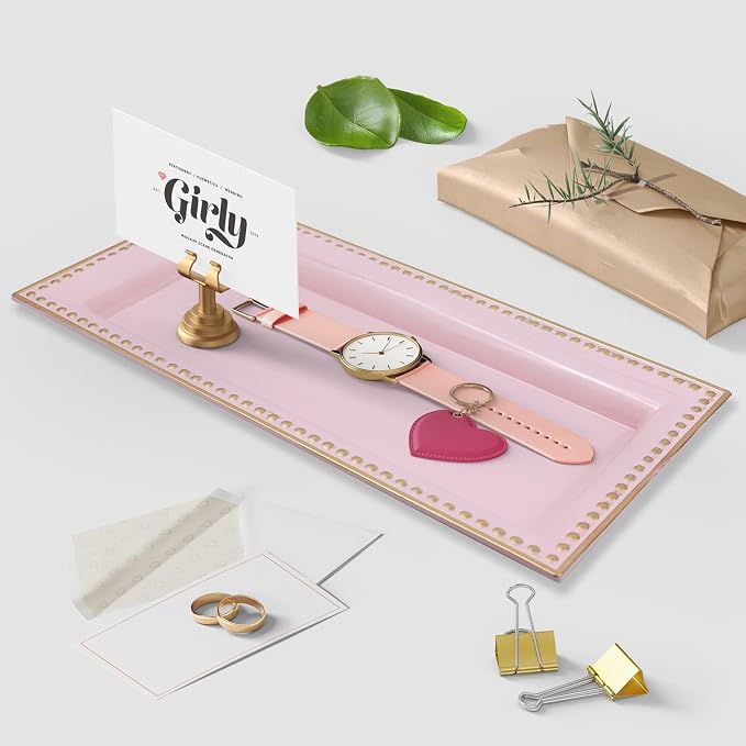2 Pack Pink Bathroom Vanity Tray - Image 6