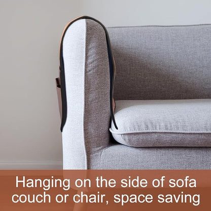 Anti-Slip PU Leather Velvet Sofa Couch Chair Armrest Soft Caddy Organizer Holder - Image 4
