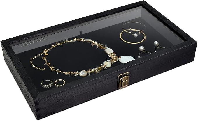 MOOCA 2 Pcs Wooden Jewelry Display Case, Pocket Knife Display Case - Image 4