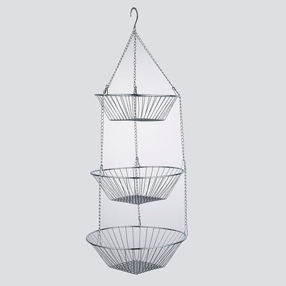 JUNCHU CHERRY 3-Tier Wire Fruit Hanging Basket 2 Packs, non-Punching Wall - Image 5