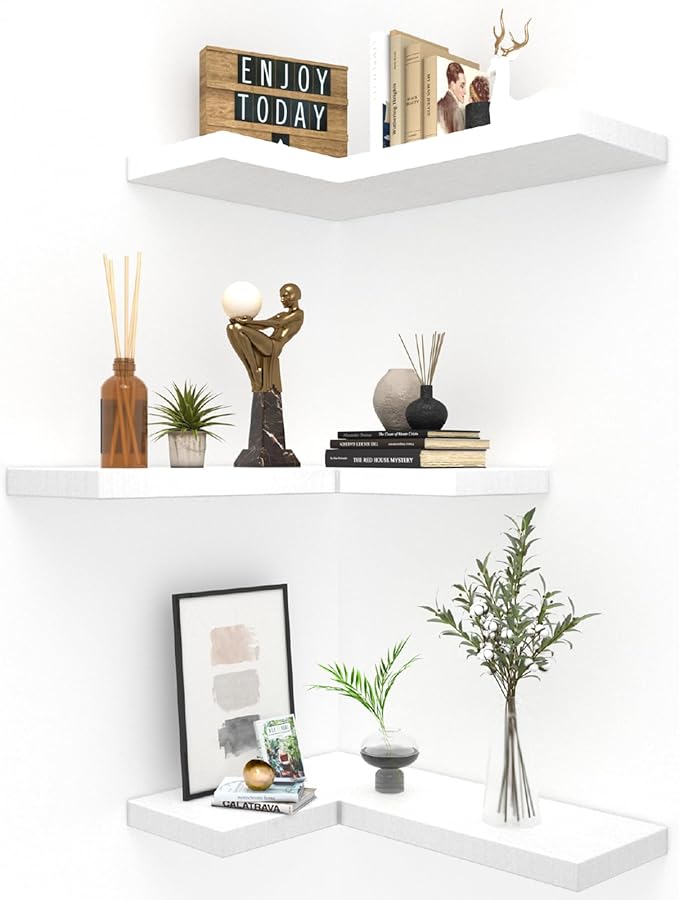 Floating Corner Shelves Wall Mounted by NATURESSOURCE