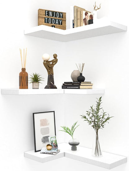 Floating Corner Shelves Wall Mounted by NATURESSOURCE
