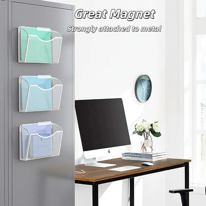 MINDEPOT Magnetic Wall File Organizer, Hanging File Holder, 3 Pack, Powerful - Image 7