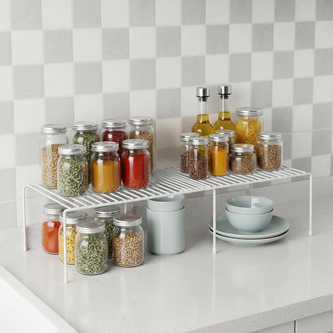 4-Pack Expandable Medium Kitchen Organizer Rack, Kitchen Shelves - Image 3