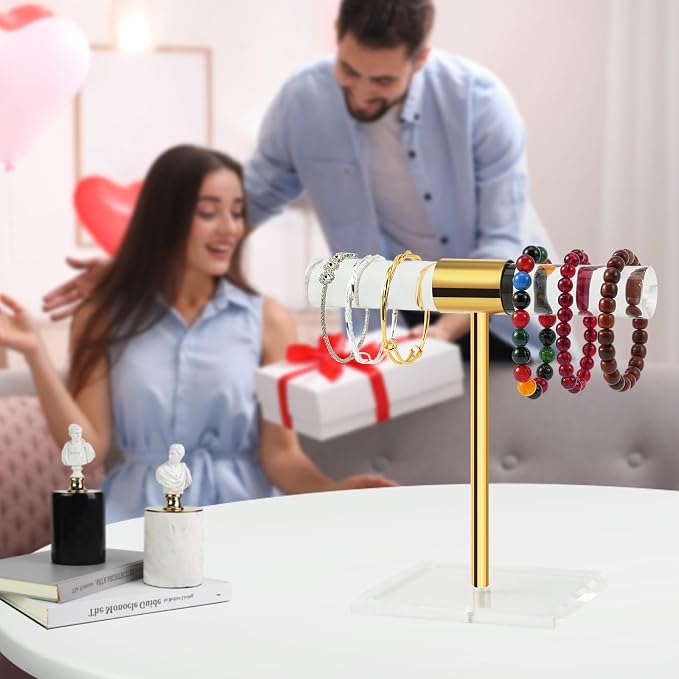 Acrylic Bracelet Holder Display Stand, Tangle-Free T-Bar Necklace Display - Image 8