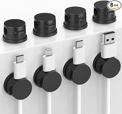 Cord Organizer, Rotatable Cable Organizer 8 Pack, No-Residue Adhesive Spring by INCHOR
