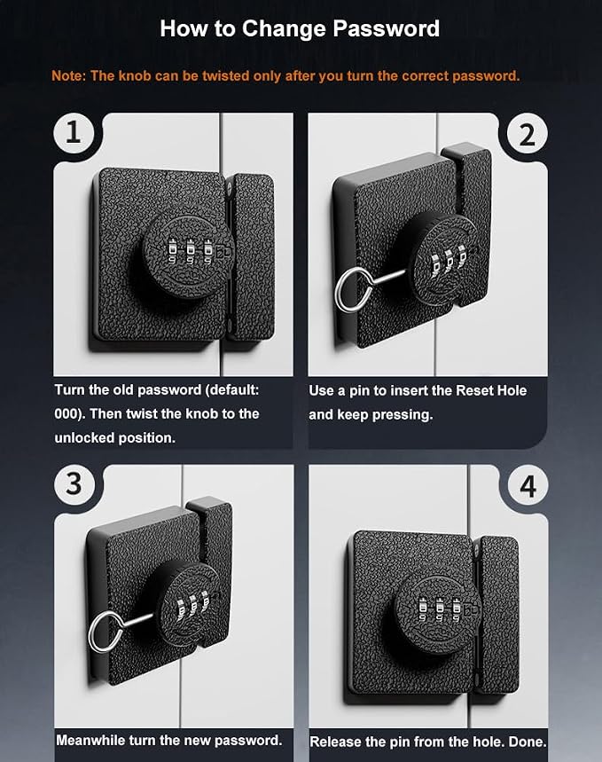 ETEKJOY Keyless Cabinet Lock 3-Digit Combination - Image 7