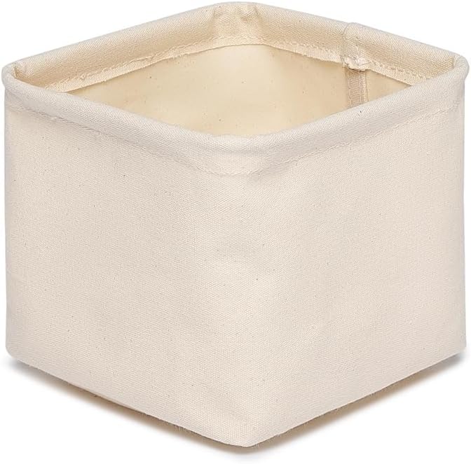 Foldable Storage Bins with Lids Cotton Canvas Rectangular Storage Box Ideal by YONBEN
