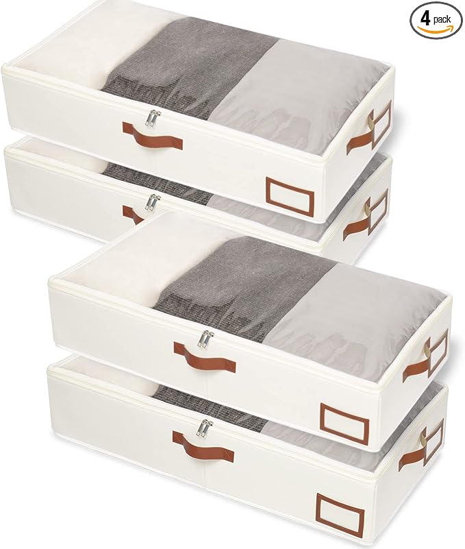 Yawinhe Under Bed Storage Containers, 4 Pack, Bin by Yawinhe