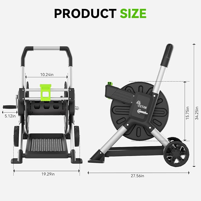 Upgrade Garden Hose Reel Cart, Holds 200 Feet of 5/8-Inch Hose, Hose Reel Cart - Image 3