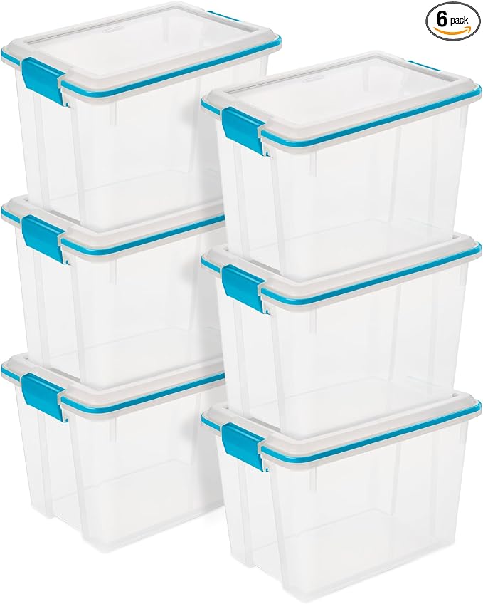 Sterilite 6-Pack Gasket Box, Weather-Resistant Storage Bins by Sterilite
