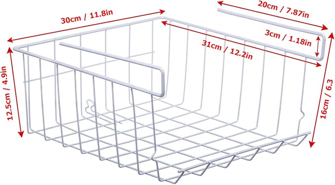 Lonians 2-Pack Under Shelf Hanging Storage Baskets - Image 2