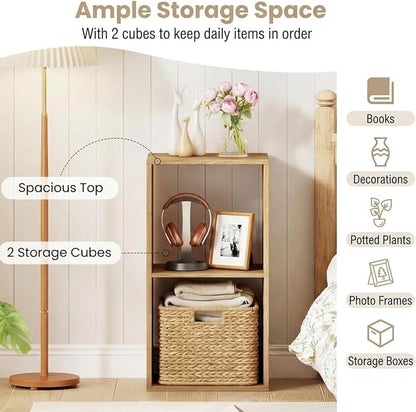 POWERSTONE 2 Cube Storage Organizer Set of 2, 2 Tier Cubby Bookshelf - Image 5