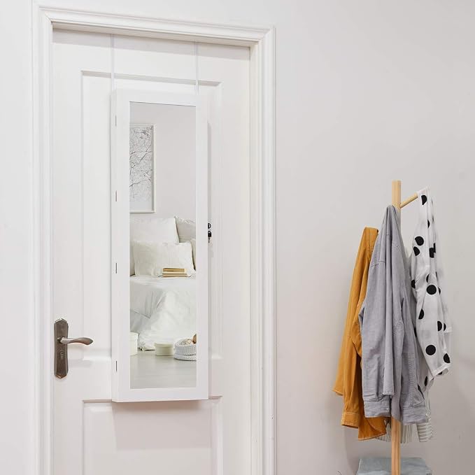 Giantex 15 LEDs Jewelry Armoire, Wall Mounted or Door Hanging, Lockable Jewelry - Image 3