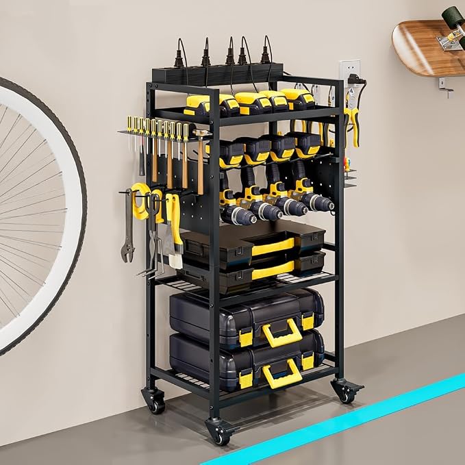 INGIORDAR Large Power Tool Organizer Storage Cart - Image 6