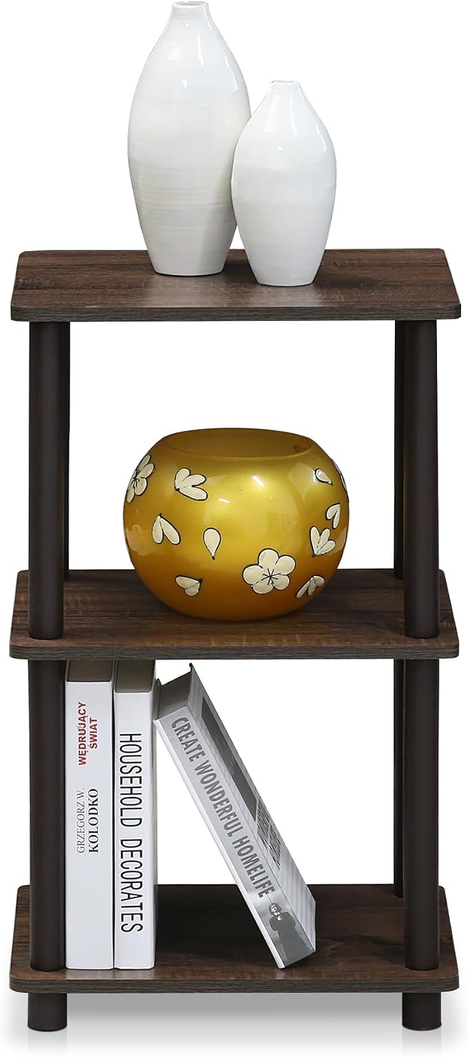 FURINNO Turn-N-Tube 2 Space Shelf, Walnut/Brown - Image 7