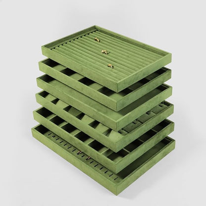 Velvet Ring Display Tray, Stackable Muilt Slot Rings Ear Stud Storage Tray - Image 9