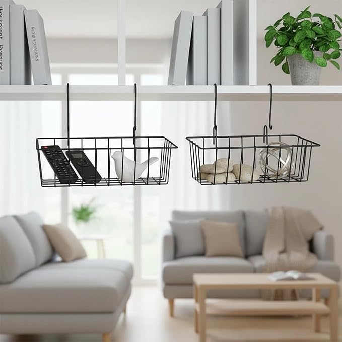 10 PCS Grid Wall Baskets and Bins, No Drilling Small Hook Basket Set - Image 6