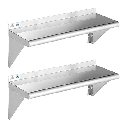 ROCKPOINT Stainless Steel Shelf 10 x 48 Inches 280lb, 2 Pack NSF Metal by ROCKPOINT