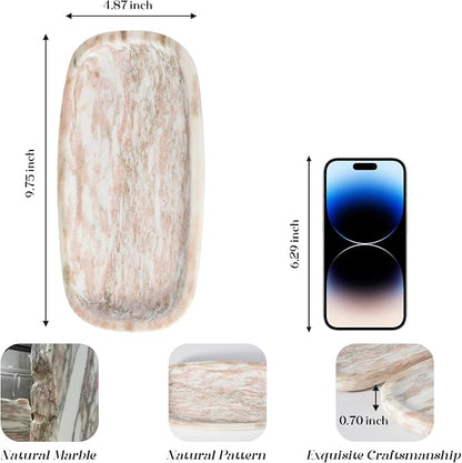 Koville Natural Marble Tray for Bathroom Countertop, Vanity Tray for Decor - Image 6