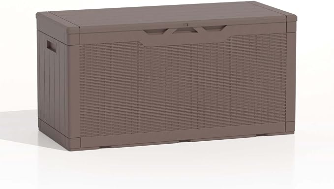 Patiolife 100 Gallon Resin Deck Box, Large Outdoor Storage Box by Patiowell