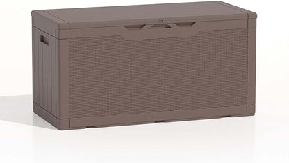 Patiolife 100 Gallon Resin Deck Box, Large Outdoor Storage Box by Patiowell
