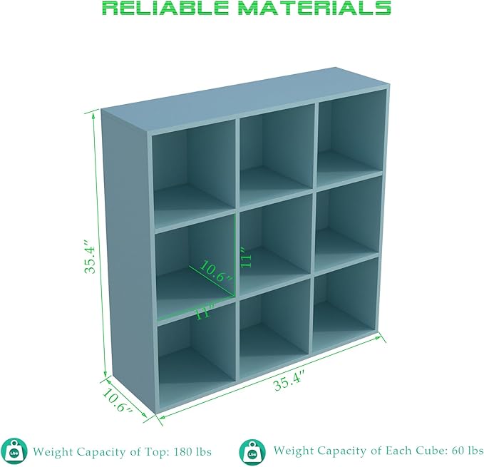 9-Cube Storage Shelf Bookcase - Image 2