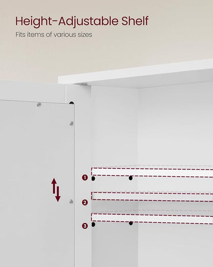 VASAGLE Bathroom Cabinet with Mirror, Wall Cabinet with 2 Mirrored Doors - Image 4