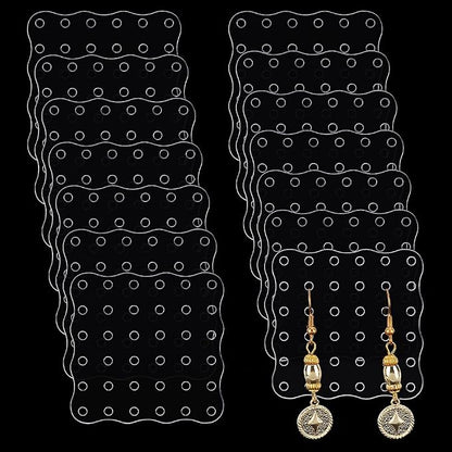 GOMAKERER 30 Pcs Clear Acrylic Earring Display Cards, 36 Holes Square Portable by GOMAKERER