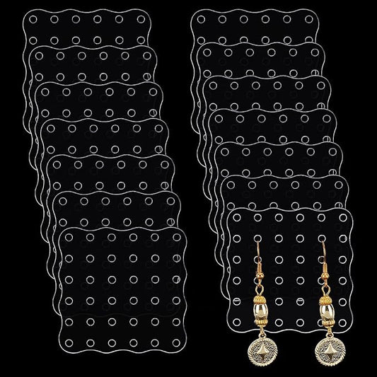 GOMAKERER 30 Pcs Clear Acrylic Earring Display Cards, 36 Holes Square Portable by GOMAKERER