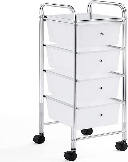 Yaheetech 4 Drawers Cart Rolling Plastic Storage Cart and Organizer Metal Frame by Yaheetech