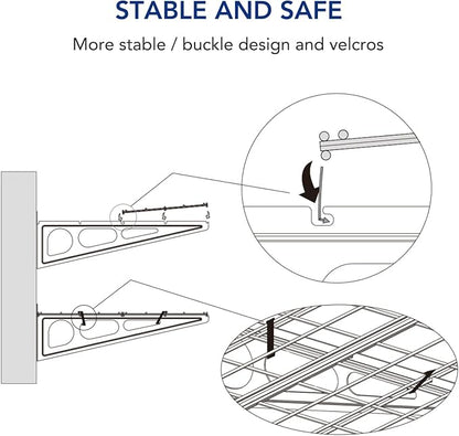 FLEXIMOUNTS Garage Wall Shelving, 1x4 ft, Includes 6 Bike Hooks, Wall Shelf - Image 6