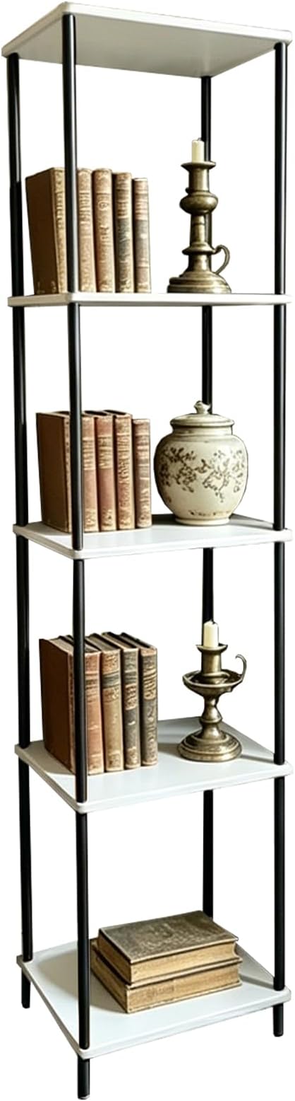 5 Tier Corner Bookshelf, Wooden Standing Shelf Unit - Image 7