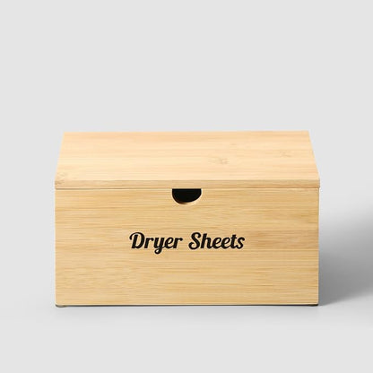 Bamboo Dryer Sheet Holder with Lid, Dryer Sheet Container - Image 2