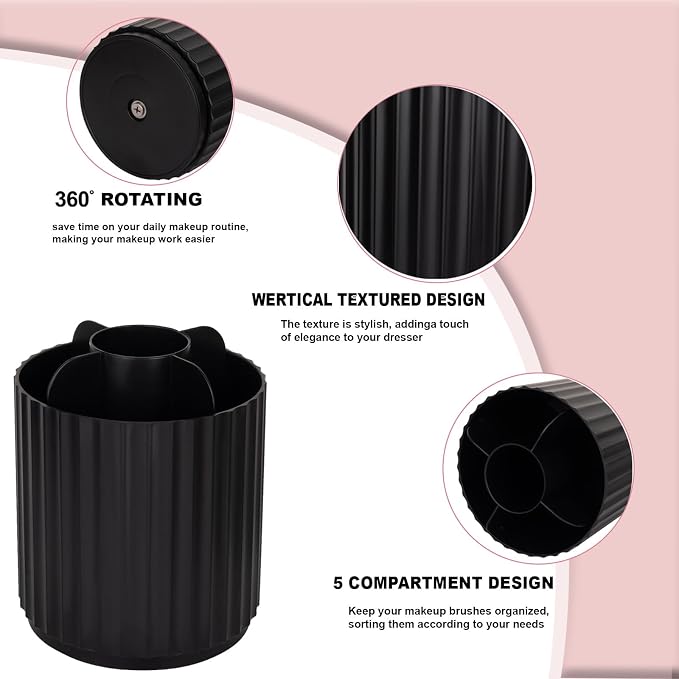 Anyoifax Makeup Brush Holder Organizer 360°Rotating Make Up Brushes Container - Image 3