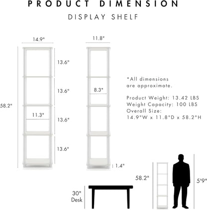 Homes: Inside + Out Apexa Modern 5-Tier Narrow Shelving Units, Collectibles - Image 3