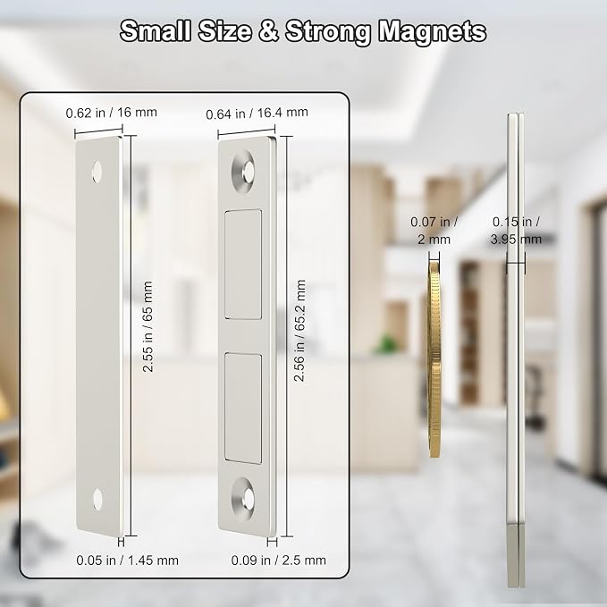 Magnetic Door Catch, Drawer Magnets to Stay Closed, Jiayi 30 LB 2 Pack Cabinet - Image 2