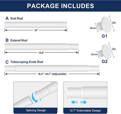 No Drilling Closet Rod, 27.5-82 Inches Hanging Closet Rod - Image 6