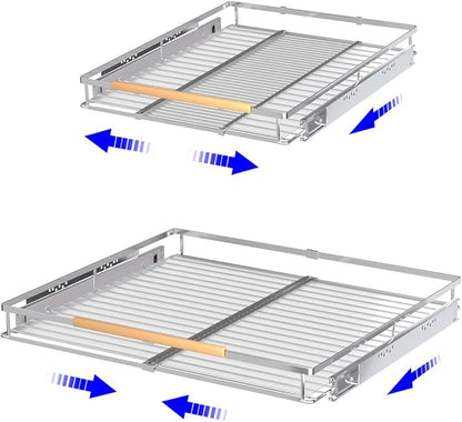 Pull Out Drawer Cabinet Organizer, Expandable Slide Out Storage Shelves by KIKIBRO