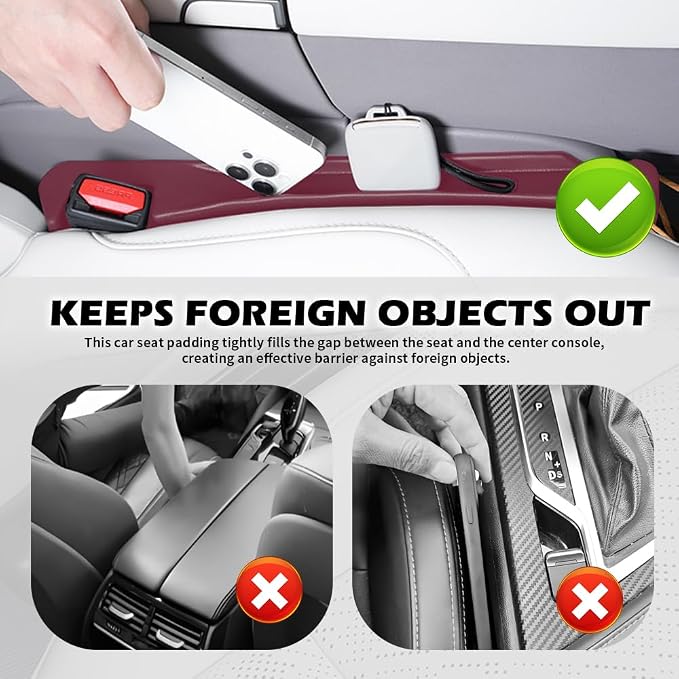 2PCS Car Seat Gap Filler Organizer, 3 in 1 Car Seat Side Gap Filler - Image 3