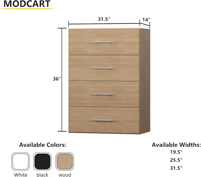 4 Drawer Short Tower Closet Unit, Modular Closet System, Wood Closet System - Image 2